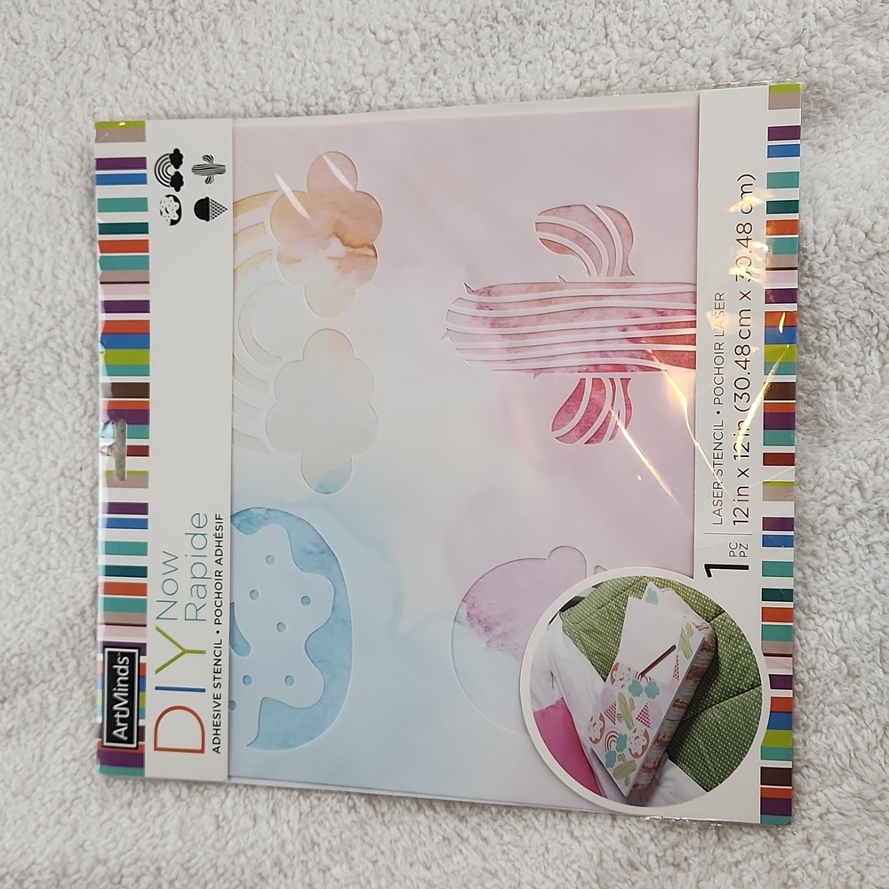 Artminds Adhesive Stencil NEW!  Cactus Rainbow Ice Cream Donut